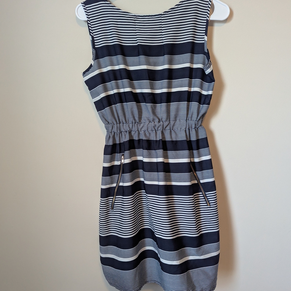 Speed Control Striped Navy and White Mini Dress
